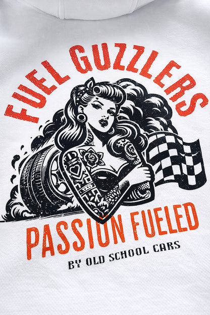 Damen Hoodie "PASSION FUELED" white