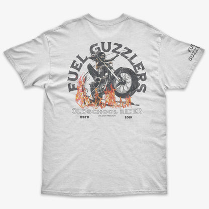 T-Shirt "OLDSCHOOL RIDER" white